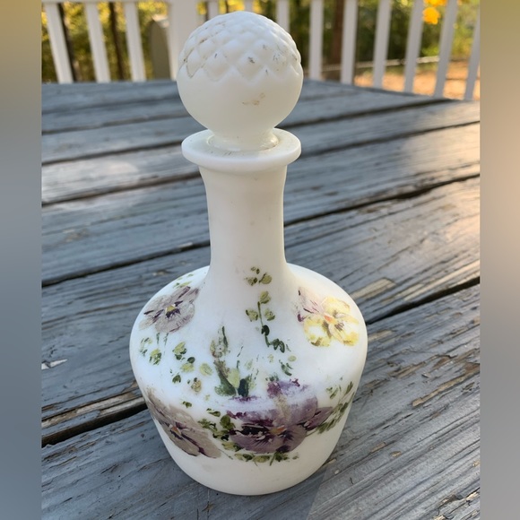 Antique VICTORIAN Large Barber Shop Vanity Bottle Decanter Handpainted - Picture 1 of 6